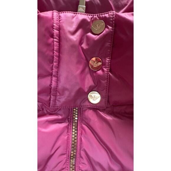 Emporio Armani EA7 Down Puffer Jacket Funnel Neck Hooded sz S Fuchsia Pi… - Picture 6 of 12